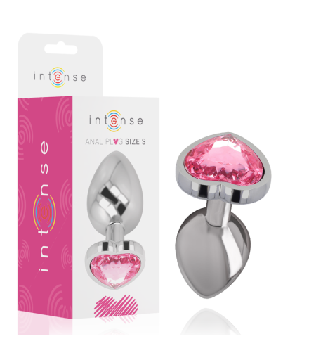 INTENSE - PLUG ANAL EN MÉTAL ALUMINIUM COEUR ROSE TAILLE S