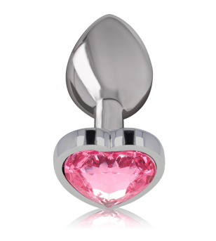 INTENSE - PLUG ANAL EN MÉTAL ALUMINIUM COEUR ROSE TAILLE S