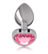 INTENSE - PLUG ANAL EN MÉTAL ALUMINIUM COEUR ROSE TAILLE L