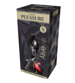 ALIVE - MINI PLUG DE PLAISIR ANAL MÉTAL ROUGE TAILLE S