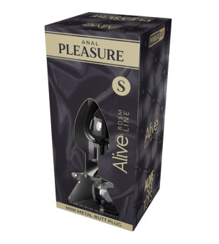 ALIVE - MINI PLUG DE PLAISIR ANAL MÉTAL NOIR TAILLE S