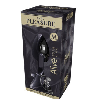 ALIVE - MINI PLUG DE PLAISIR ANAL MÉTAL NOIR TAILLE M