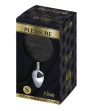 ALIVE - PLUG DE PLAISIR ANAL LISSE MÉTAL FLUFFY NOIR TAILLE S