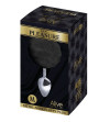 ALIVE - PLUG DE PLAISIR ANAL LISSE MÉTAL FLUFFY NOIR TAILLE M