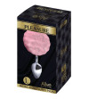 ALIVE - PLUG DE PLAISIR ANAL LISSE MÉTAL FLUFFY ROSE TAILLE S