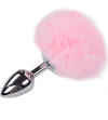 ALIVE - PLUG DE PLAISIR ANAL LISSE MÉTAL FLUFFY ROSE TAILLE M