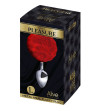 ALIVE - PLUG DE PLAISIR ANAL LISSE MÉTAL FLUFFY ROUGE TAILLE L