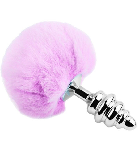 ALIVE - PLUG DE PLAISIR ANAL SPIRAL MÉTAL FLUFFY VIOLET TAILLE S