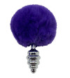 ALIVE - PLUG DE PLAISIR ANAL SPIRAL METAL FLUFFY VIOLET FONCÉ TAILLE S