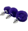 ALIVE - PLUG DE PLAISIR ANAL SPIRAL METAL FLUFFY VIOLET FONCÉ TAILLE S