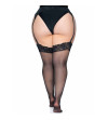 LEG AVENUE - OUTLET - BAS EN NYLON NOIR AVEC DENTELLE TOP PLUS