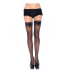 LEG AVENUE - COLLANT NOIR AVEC DÉTAIL TOP EN DENTELLE ET NOEUD EN SATIN