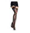 LEG AVENUE -BAS EN DENTELLE ROMANTIQUE FLEURIE