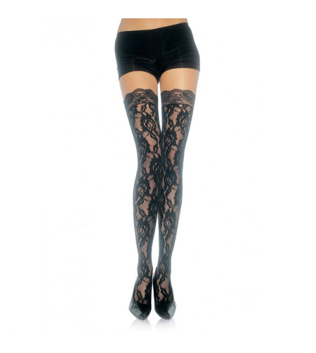 LEG AVENUE - BAS EN DENTELLE FLEURIE