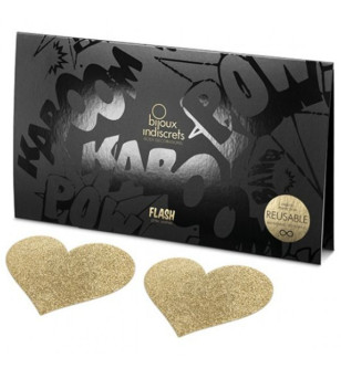 BIJOUX - INDISCRETS CACHE-METONS FLASH COEUR DOR?