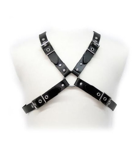 HARNAIS EN CUIR POUR HOMMES - BOUCLE NOIRE