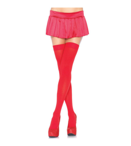 LEG AVENUE - CUISSES HAUTES EN NYLON ROUGE