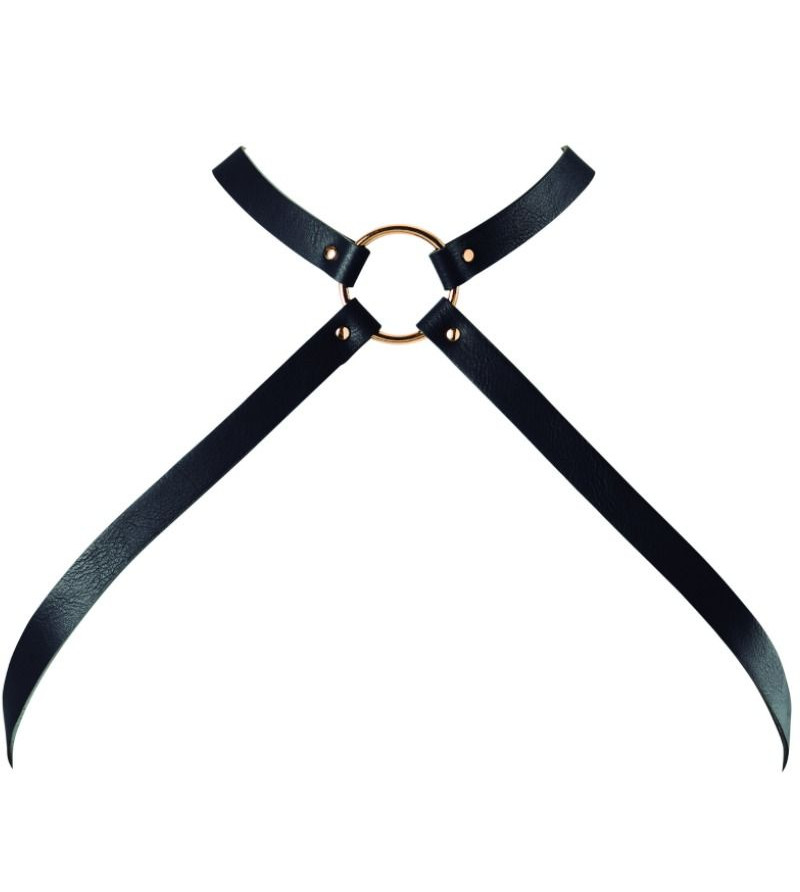 BIJOUX - INDISCRETS HARNAIS POITRINE CROISÉ MAZE NOIR