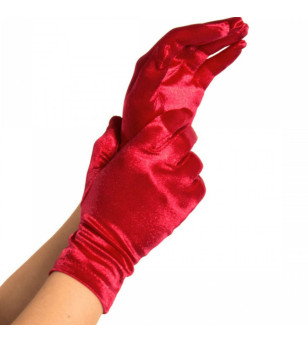 LEG AVENUE - GANTS SATIN ROUGE