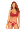 LEG AVENUE - ENSEMBLE 2 PIÈCES BRALETTE ET STRING DENTELLE M/L