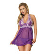 SUBBLIME - BABYDOLL WHITE FLORAL LACES VIOLET L / XL