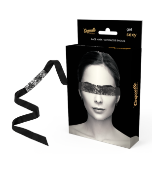 COQUETTE CHIC DESIRE - MASQUE EN DENTELLE NOIRE AVEC RUBAN