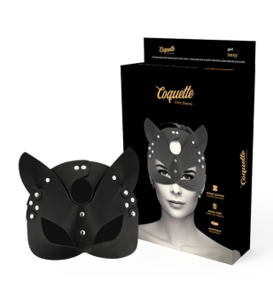 COQUETTE CHIC DESIRE - MASQUE EN CUIR VEGAN AVEC OREILLES DE CHAT