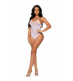 LEG AVENUE - TEDDY EN DENTELLE SANS COUTURES - BLANC