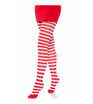 LEG AVENUE - COLLANTS  RAYURES BLANC/ROUGE