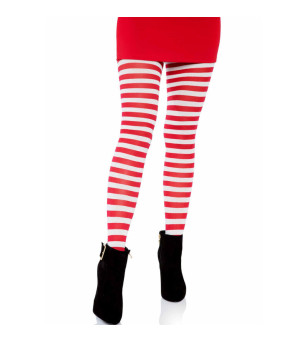 LEG AVENUE - COLLANTS  RAYURES BLANC/ROUGE