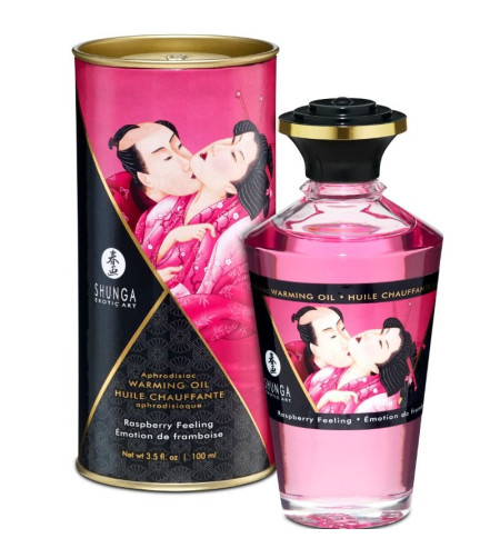 SHUNGA - HUILE DE MASSAGE EFFET THERMIQUE SAVEUR INTENSE DE FRAMBOISE 100 ML