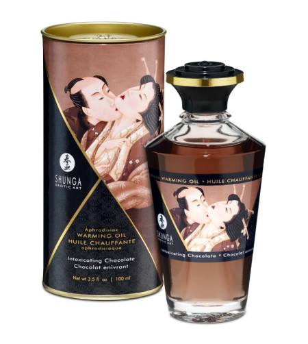 SHUNGA - HUILE DE MASSAGE À EFFET CHALEUR SAVEUR INTENSE DE CHOCOLAT 100 ML