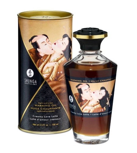 SHUNGA - HUILE DE MASSAGE À EFFET CHALEUR SAVEUR CREAMY LOVE LATTE 100 ML