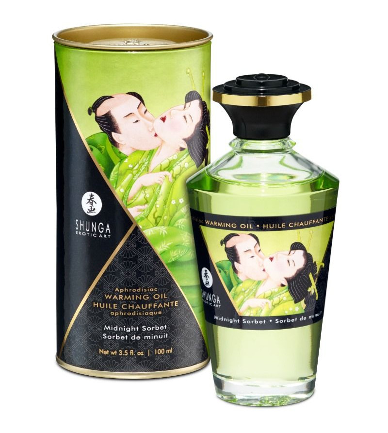 SHUNGA - HUILE DE MASSAGE À EFFET CHALEUR SAVEUR SORBT DE MINUIT 100 ML
