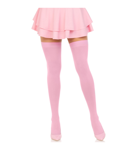 LEG AVENUE - CUISSES HAUTES EN NYLON ROSE