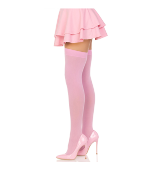 LEG AVENUE - CUISSES HAUTES EN NYLON ROSE