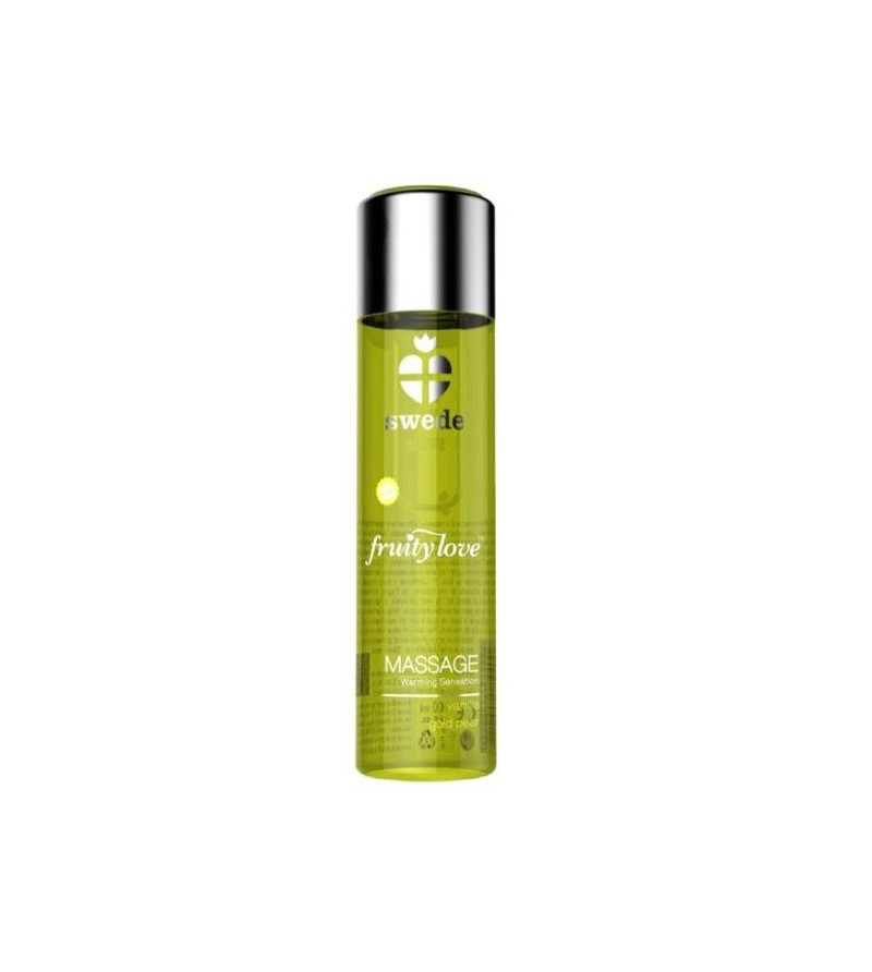 SWEDE - FRUITY LOVE EFFET RÉCHAUFFANT HUILE DE MASSAGE VANILLE ET POIRE D''OR 60 ML.