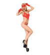CHILIROSE - CR 3882 ENSEMBLE BODY SANS CROTCHLESS ROUGE S/M