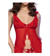 CHILIROSE - CR 4696 BABYDOLL  STRING SANS CROTCHLESS ROUGE L/XL