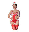 CHILIROSE - CR 4631 ENSEMBLE BODY INFIRMIÈRE SANS CROTCHLESS ROUGE L/XL