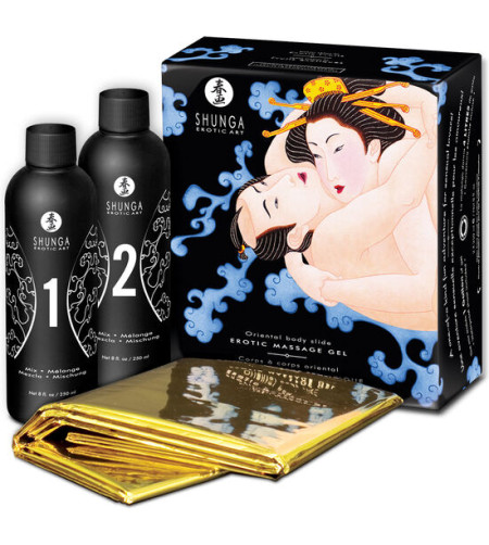 SHUNGA - GEL DE MASSAGE ÉROTIQUE ORIENTAL CORPS À CORPS AUX FRUITS EXOTIQUES