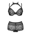 LIVCO CORSETTI FASHION - LINERA FOR THE SENSES COLLECTION SOUTIEN-GORGE + CULOTTE NOIR L/XL