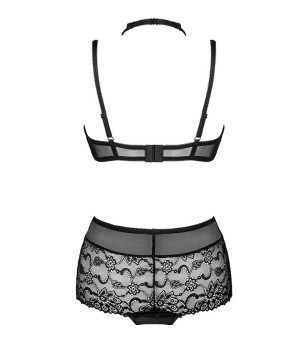 LIVCO CORSETTI FASHION - LINERA FOR THE SENSES COLLECTION SOUTIEN-GORGE + CULOTTE NOIR L/XL