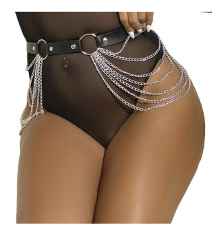 SUBBLIME - CHAÎNE CUIR CEINTURE NOIRE TAILLE UNIQUE