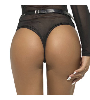 SUBBLIME - CHAINE BAGUE CUIR CEINTURE NOIR TAILLE UNIQUE