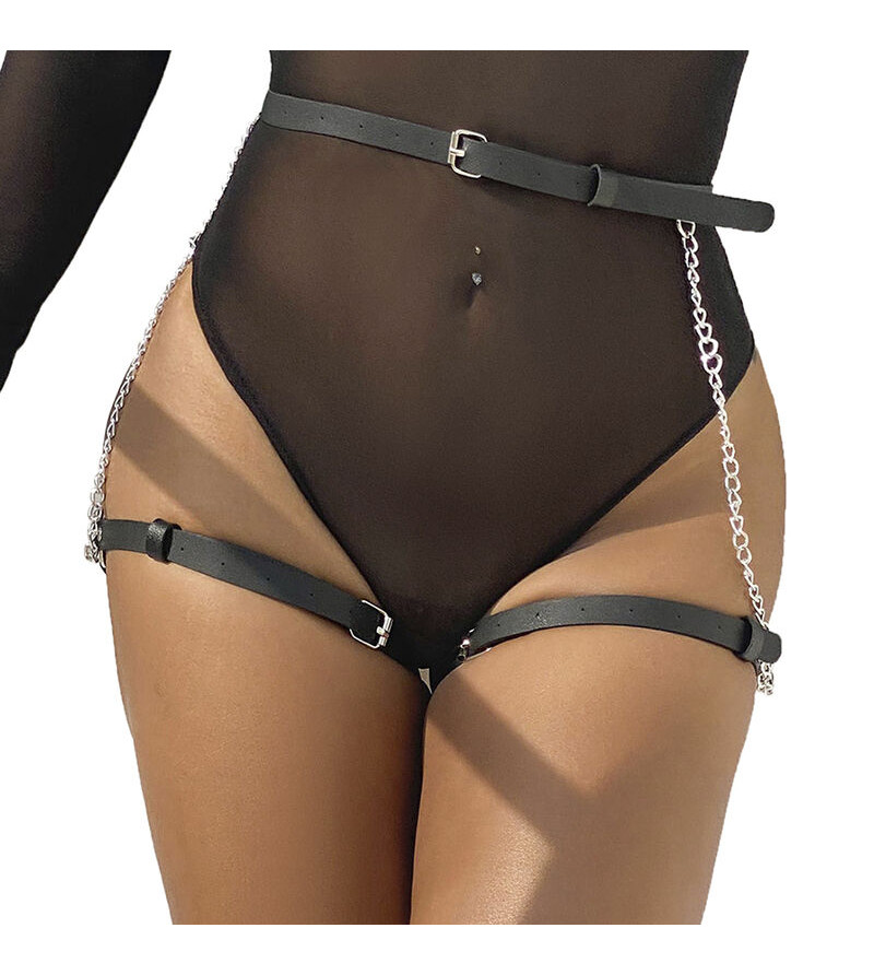 SUBBLIME - HARNAIS CEINTURE CUIR NOIR TAILLE UNIQUE