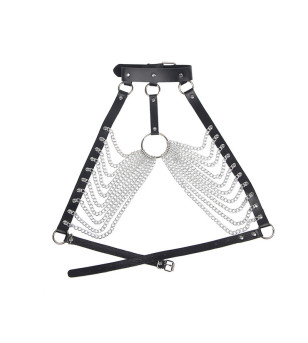 SUBBLIME - HARNAIS POITRINE AVEC GRANDES CHAÎNE S  ANNEAUX TAILLE UNIQUE