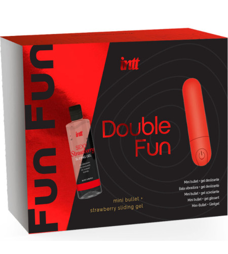 INTT RELEASES - KIT DOUBLE FUN AVEC BULLET VIBRANT ET GEL DE MASSAGE À LA FRAISE