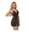 SUBBLIME - BABYDOLL AVEC POITRINE IMPRIMÉ FLEURI NOIR L/XL