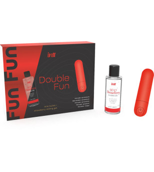 INTT RELEASES - KIT DOUBLE FUN AVEC BULLET VIBRANT ET GEL DE MASSAGE À LA FRAISE